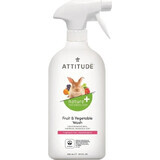 ATTITUDE Unparfümiertes Obst- und Gemüsewaschmittel Spray 1×800 ml , Obstwaschmittel