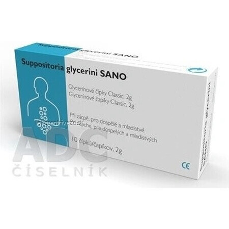 SANO Suppositoria Glycerini SANO Classic 2g 1x10 buc, supozitoare de glicerină