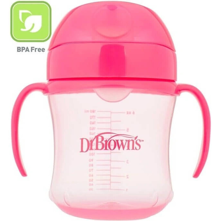 Dr.Brown's Soft Mug 180 ml A partir de 6 meses rosa 1×1 ud, taza rosa, 6m+