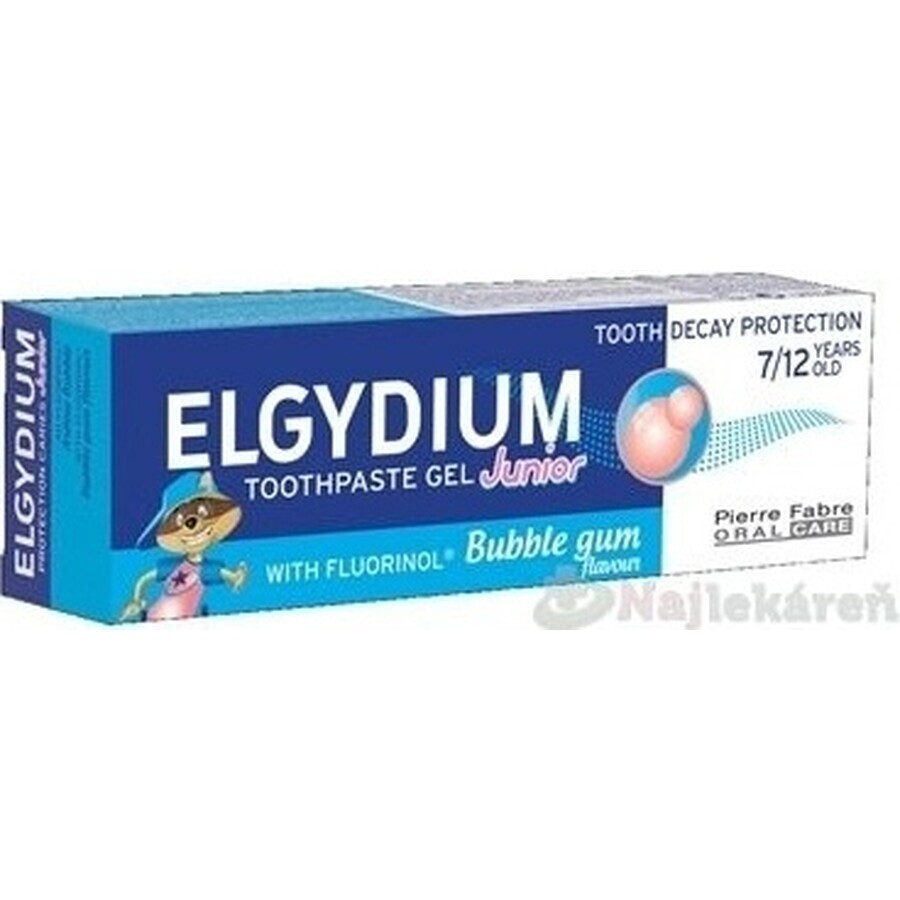 ELGYDIUM JUNIOR fluorinol gel tandpasta voor kinderen (7-12 jaar) met kauwgomsmaak 1x50 ml