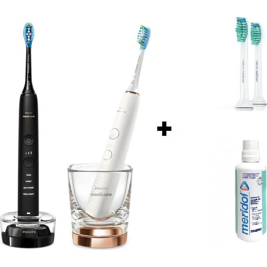 Philips Sonicare 9000 DiamondClean HX9914/57 1+1 2 x 2 pz spazzolini elettrici sonici 1×2, spazzolino sonico