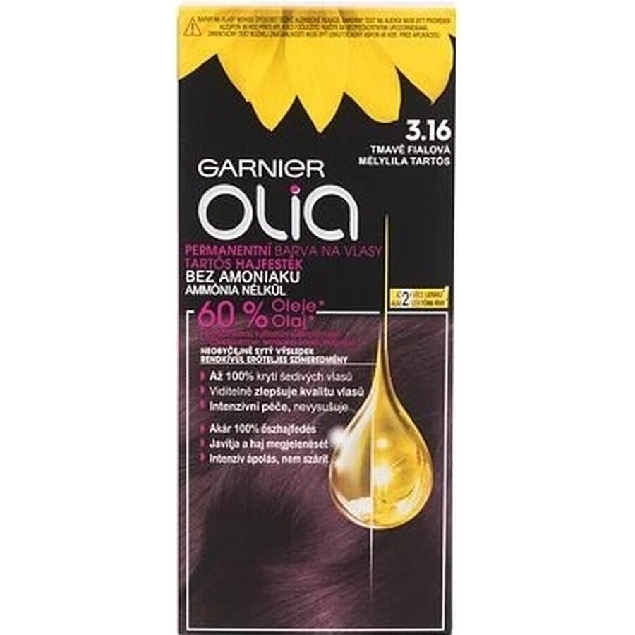 Garnier Olia coloración permanente 3.16 Morado Oscuro 1×1, coloración permanente