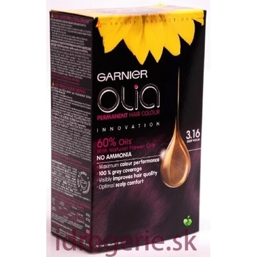 Garnier Olia coloración permanente 3.16 Morado Oscuro 1×1, coloración permanente