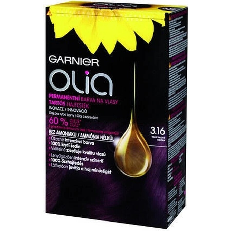 Garnier Olia coloración permanente 3.16 Morado Oscuro 1×1, coloración permanente