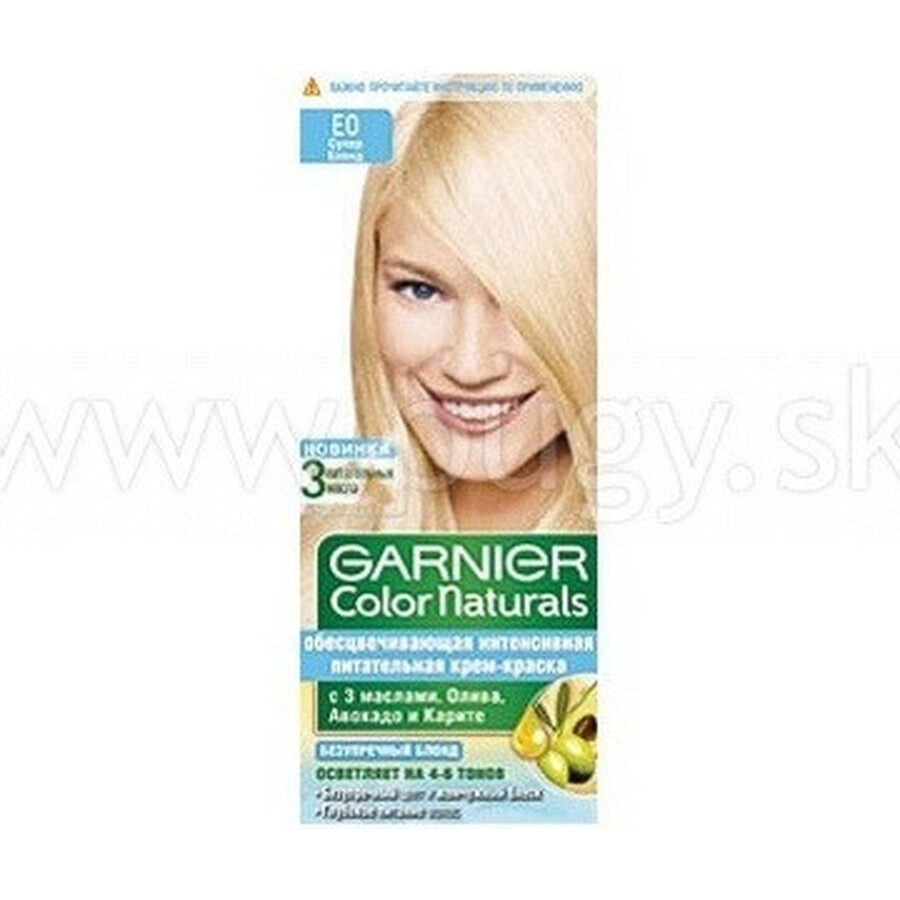 Garnier Color Naturals tinte permanente E0 Super Blonde 1×1 pieza, color de pelo