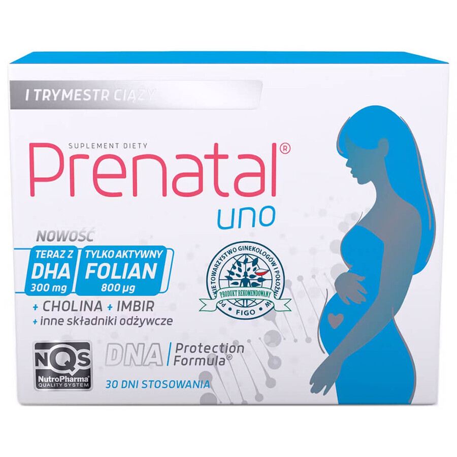 Set Prenatal Uno, 30 capsule + 30 capsule + Prenatal DHA, 30 capsule + sticlă gratuită