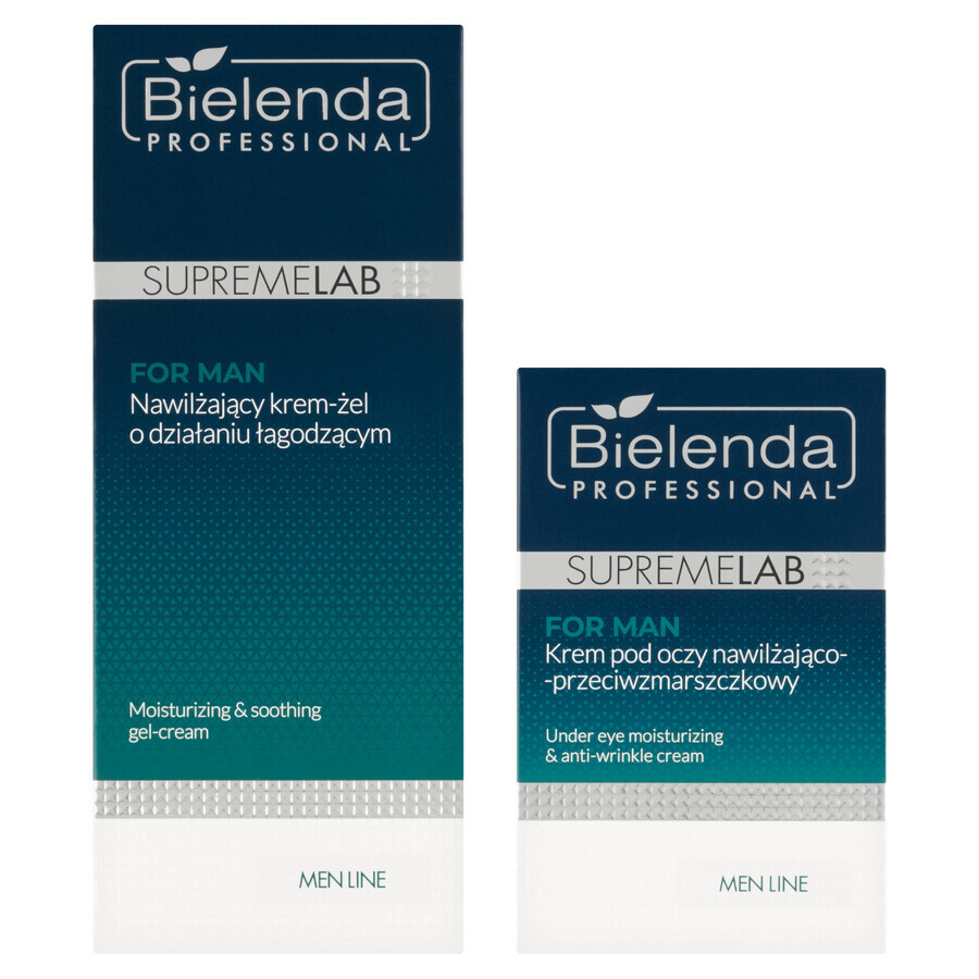 Set Bielenda Supremelab Men Line, gel-crème visage 50 ml + crème yeux 15 ml