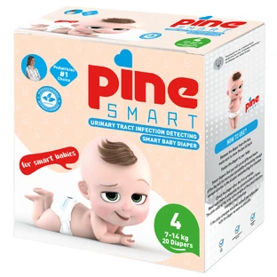 Pine Smart, scutece pentru detectarea infecțiilor tractului urinar, mărimea 4, maxi, 7-14 kg, 20 buc