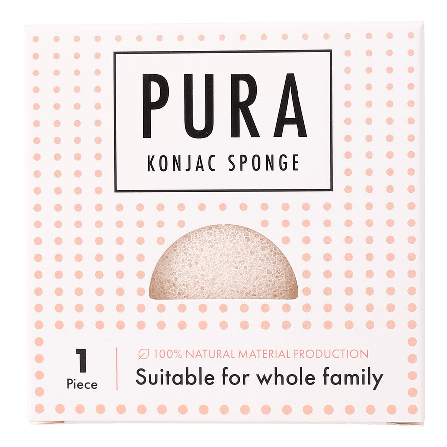 Sister Young Sponge, burete de curățare facială konjac, alb, 1 buc