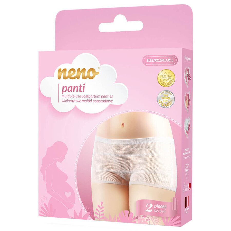 Neno Panties, wiederverwendbare postnatale Höschen, Größe L, 2 Stück