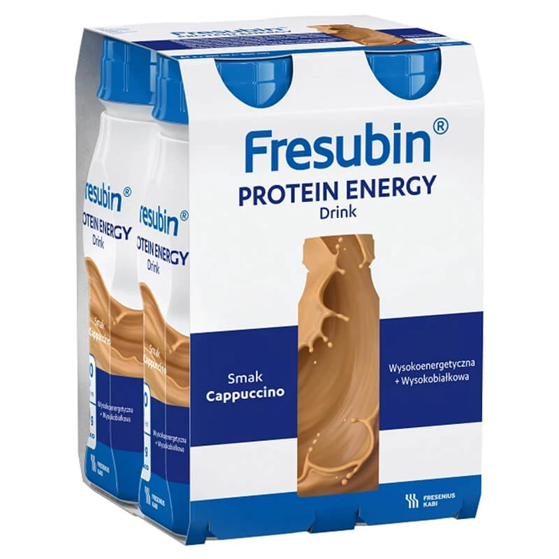 Fresubin Protein Energy Drink, nahrhaftes Getränk, Cappuccino-Geschmack, 4x200 ml