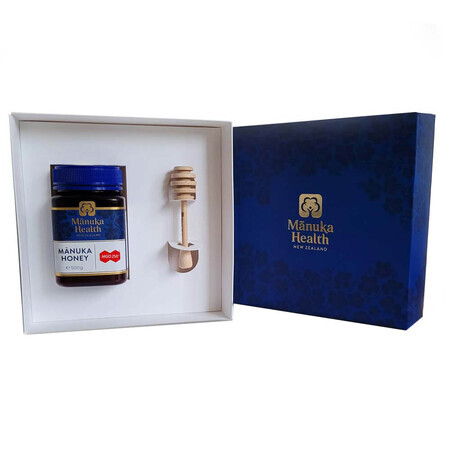 Manuka Health gift set, Manuka honey MGO 250+, 500 g + free wooden spoon