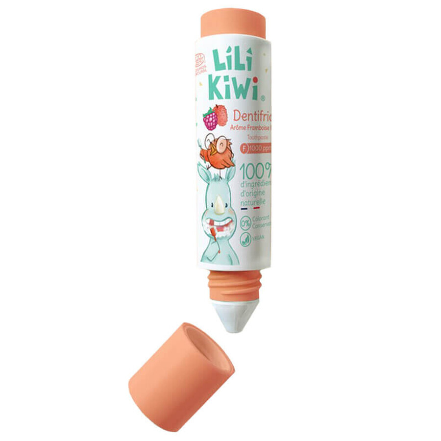 Dentifrice pour enfants Lilikiwi au fluor, framboise et litchi, à partir de 3 ans, 30 ml