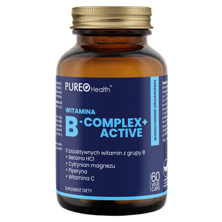 Pureo Health Vitamin B-Komplex + Aktiv, 60 Kapseln