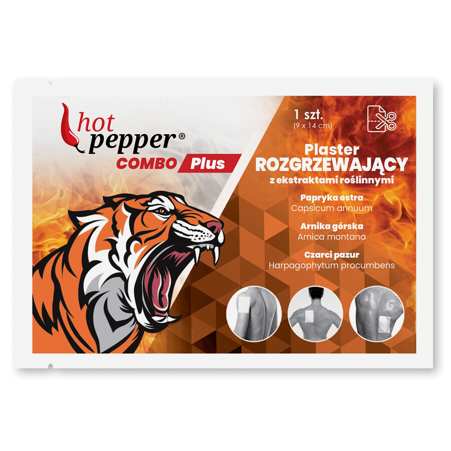 Hot Pepper Combo Plus, tencuială de încălzire 9 cm x 14 cm, 1 buc