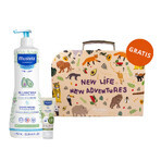 Set Mustela Bebe Enfant, sanftes Reinigungsgel für Körper und Kopf, ab Geburt, 750 ml + Ersatzcreme, 75 ml + Schachtel, 1 Stück gratis