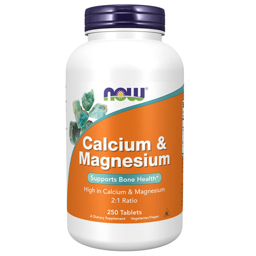 Now Foods Calcium & Magnesium, Calcium 500 mg und Magnesium 250 mg, 250 vegetarische Tabletten