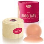 CureTape Boob Tape, cinta elástica para modelar y sujetar el busto con pezones, beige, 5 cm x 5 m, 1 ud.