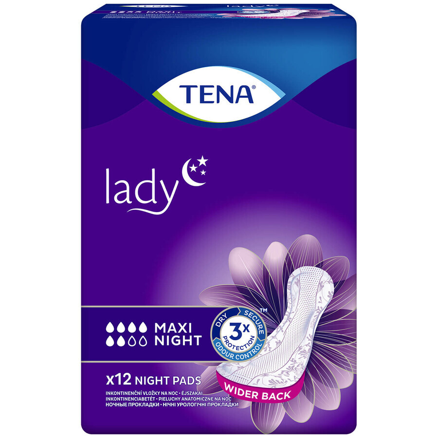 Set Tena Lady, prosoape sanitare specializate, Maxi Night, 2 x 12 buc + ProSkin Pants Chiloți absorbanți normali, mărimea M și L, 2 mostre