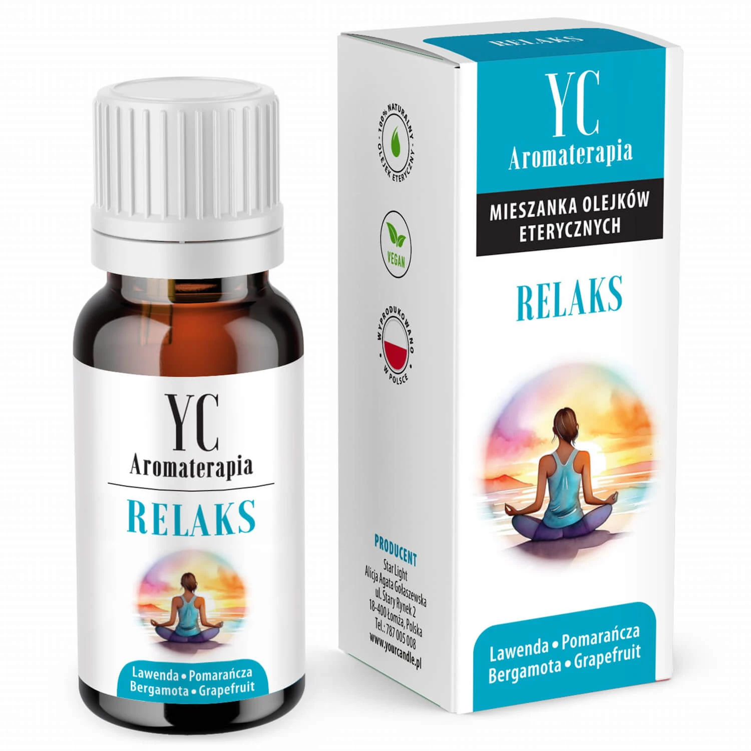 Ihre Kerze, natürliche Mischung aus ätherischen Ölen, Relax, 10 ml