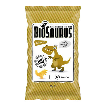 BioSaurus, Bio frittierte Maischips, Käsegeschmack, 50 g