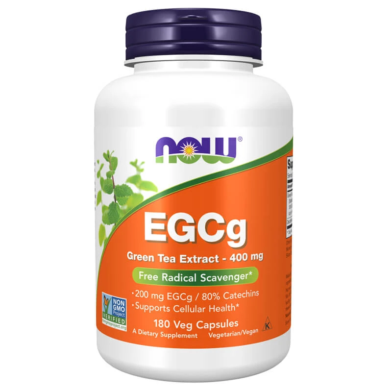 Now Foods EGCg Grüntee-Extrakt 400 mg, grüner Tee, 180 vegane Kapseln