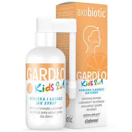 Axobiotic Throat Kids 2in1, throat spray for children from 1 year, orange flavor, 30 ml