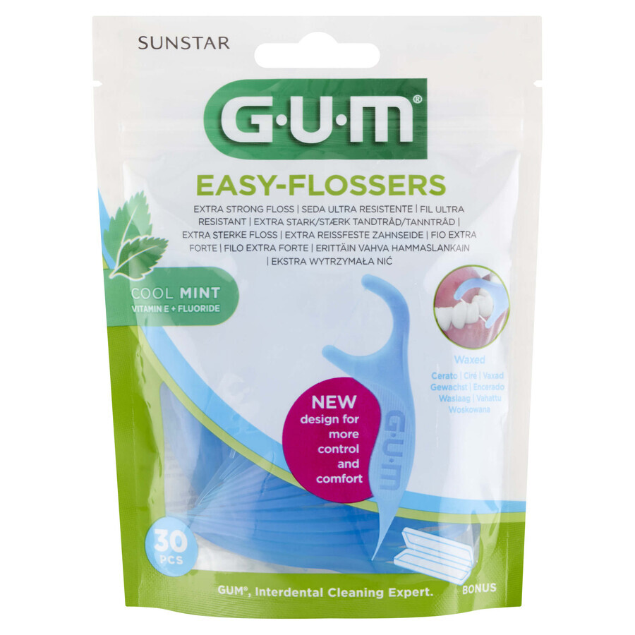 Sunstar Gum Easy-Flossers, Zahnseidenstifte, mint, 30 Stück