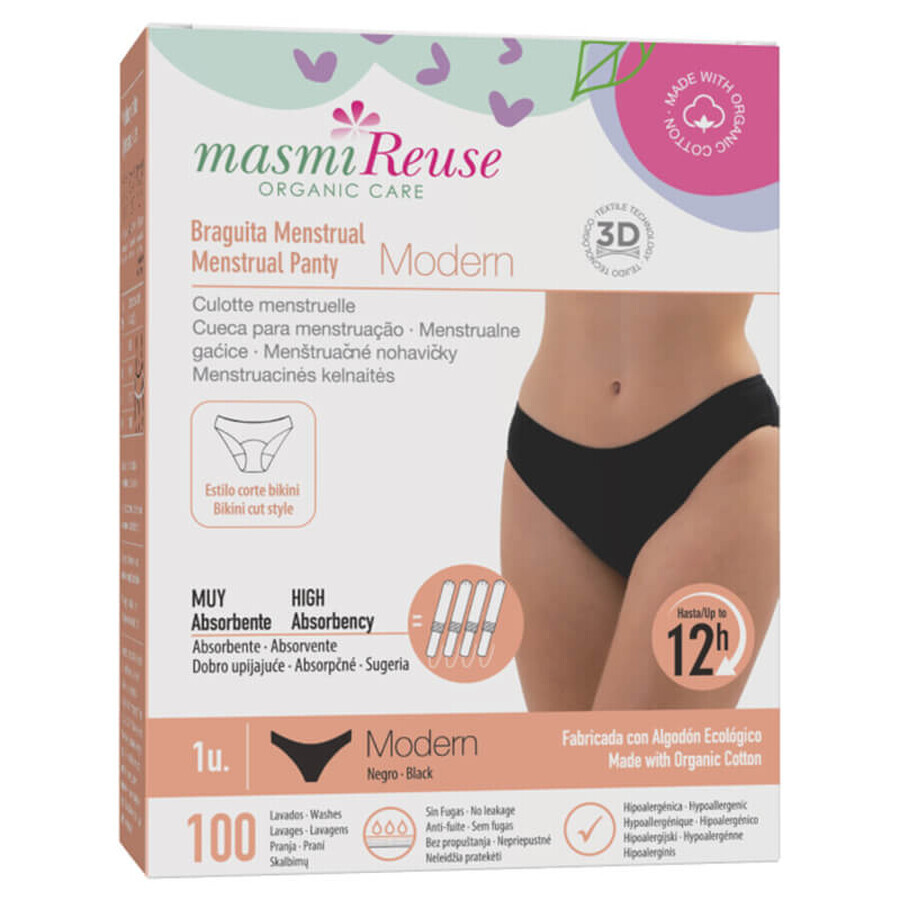 Masmi Modern, menstrual briefs, organic cotton, size L, 102-110 cm, 1 pc