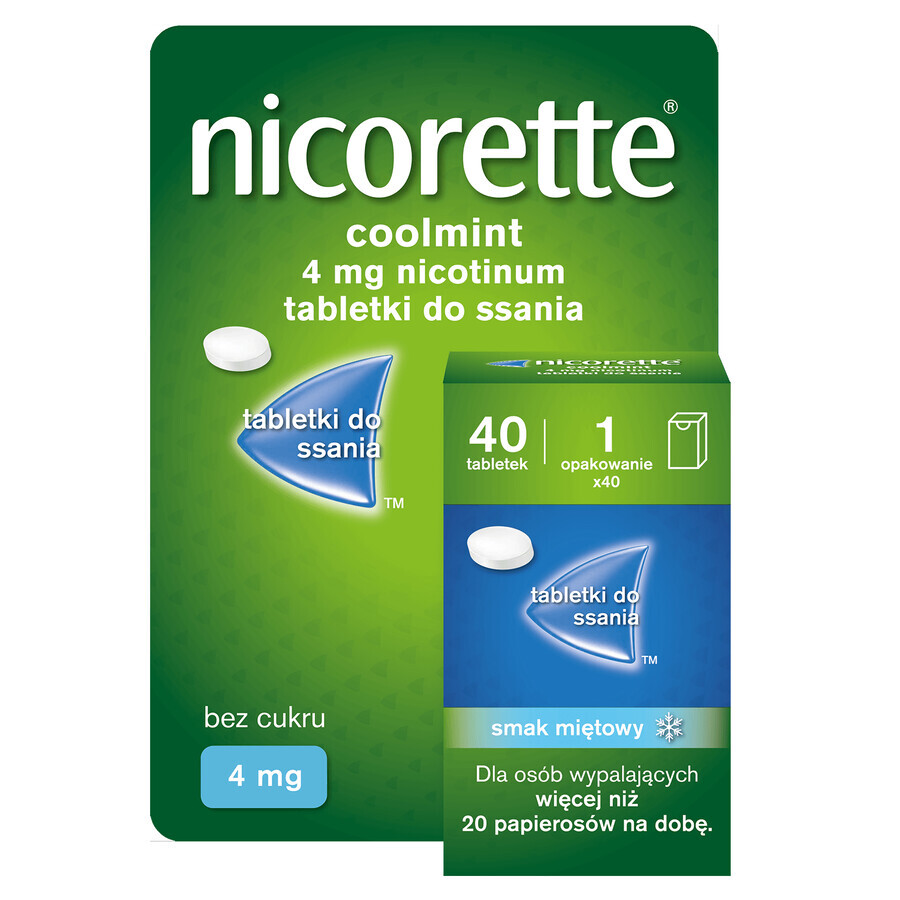 Nicorette Coolmint 4 mg, 40 Tabletten