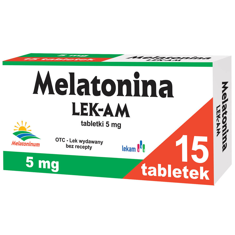 Mélatonine LEK-AM 5 mg, 15 comprimés