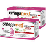 Omegamed Optima Forte DHA Alghe Set per donne nel secondo e terzo trimestre di gravidanza e madri che allattano, 2 x 60 capsule