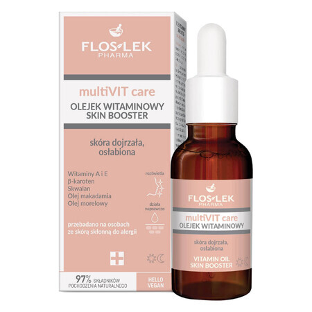 Floslek Pharma Cuidado MultiVIT, Aceite Vitamínico, Estimulador de la Piel, 30 ml