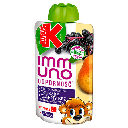 Kubuś Immuno Odporność, mousse, pear, elder, 100 g