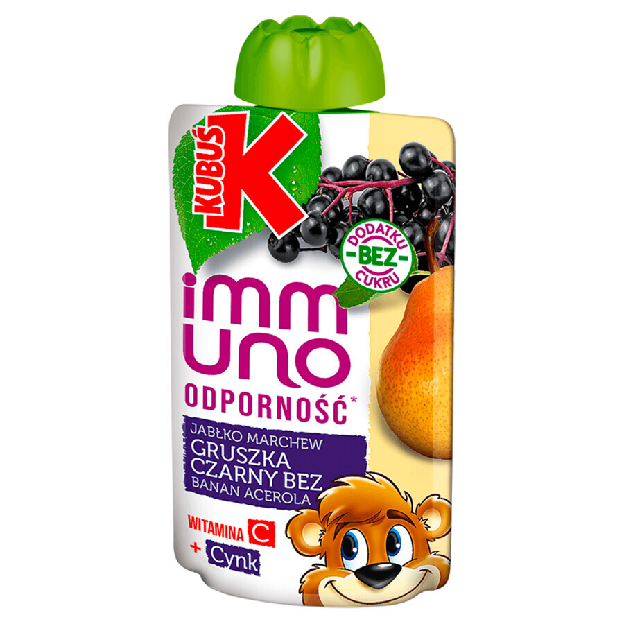 Kubuś Immuno Odporność, mousse, pear, elder, 100 g