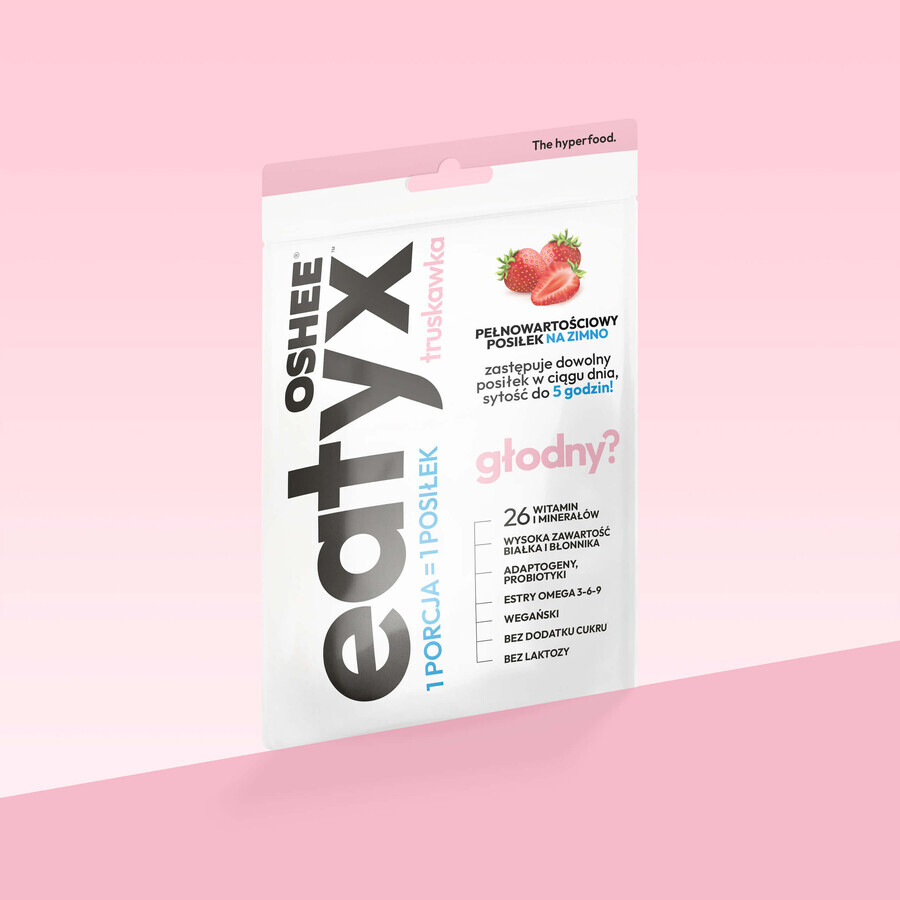 OSHEE Eatyx, repas froid en poudre, végétalien, fraise, 90 g