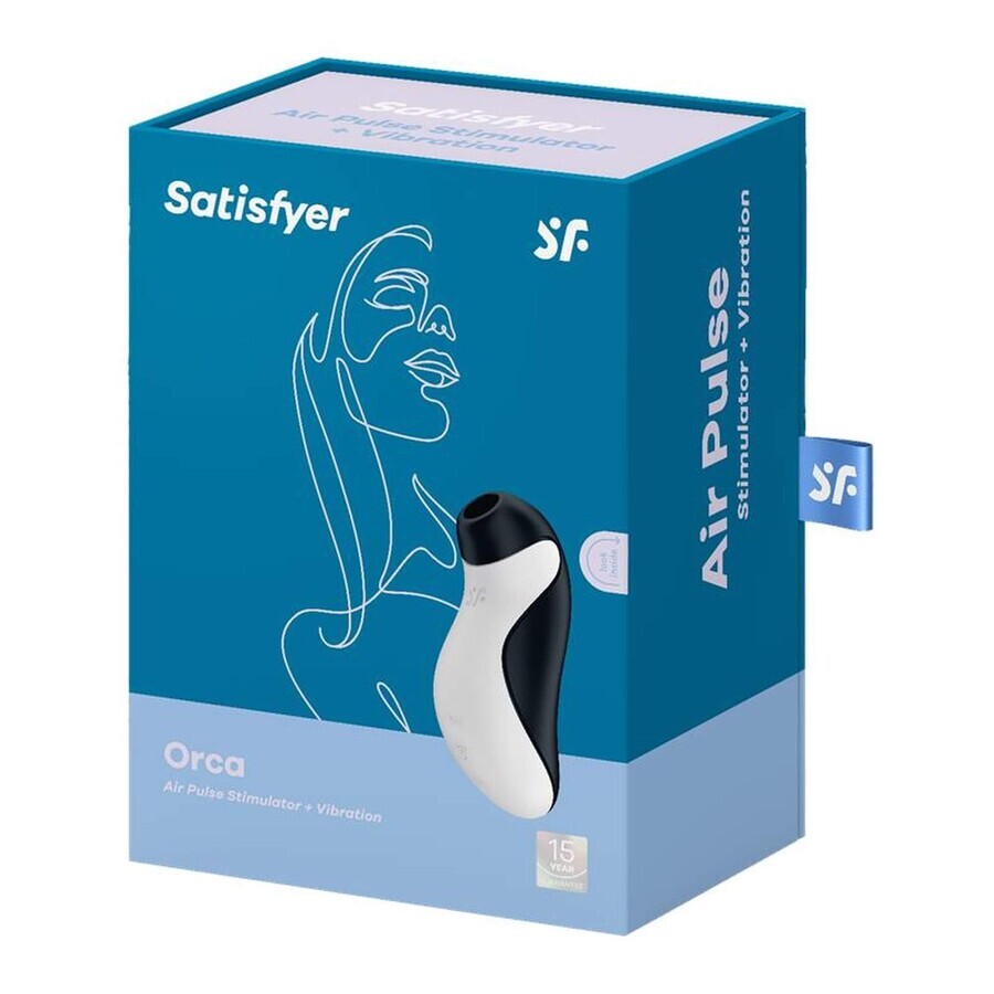 Satisfyer Orca, non-contact clitoral massage, air, black and white orca