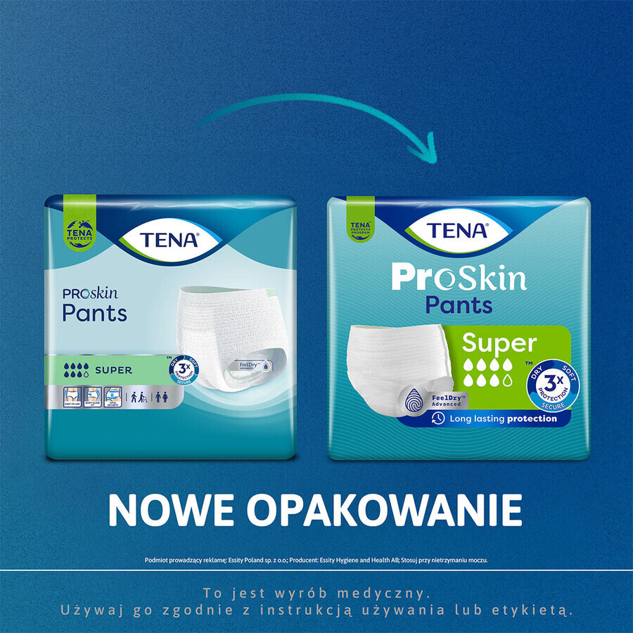 Tena Pants ProSkin, absorbent underpants, size XL, 120-160 cm, Super, 12 pieces