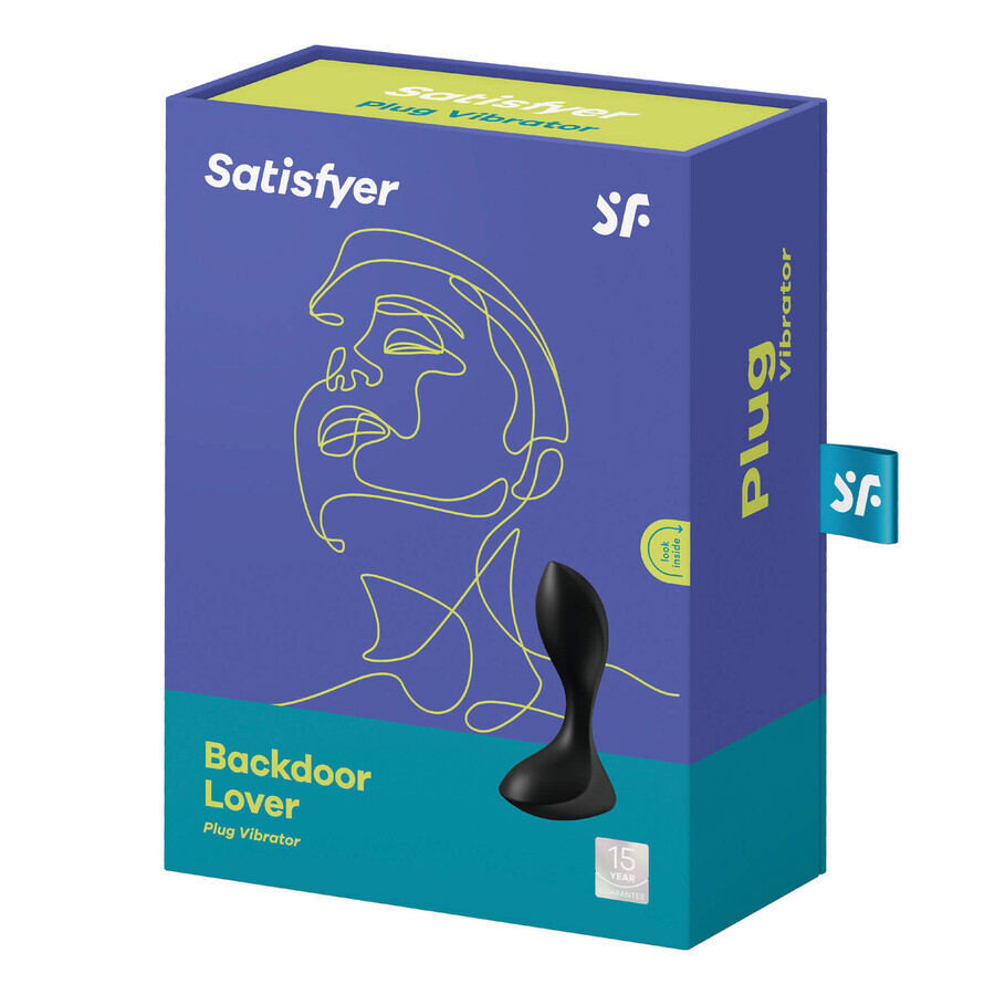 Satisfyer Backdoor Lover, plug anal vibrador, negro