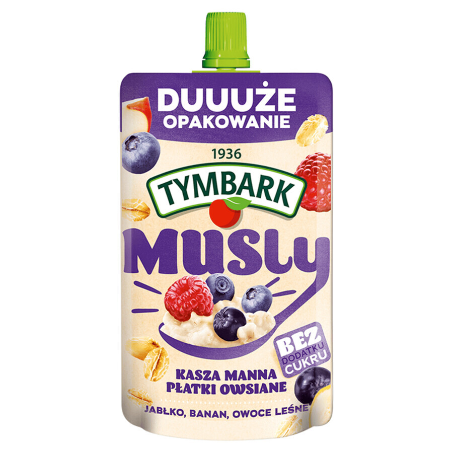 Tymbark Musly, mousse, semolino, fiocchi d'avena, frutti di bosco, 170 g