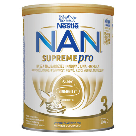 Nestlé NAN Supremepro 3 HMO, lait de suite pour bébés de plus d'un an, 800 g