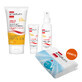 Set Emolium Suncare SPF 50+, Sonnenschutzcreme 50 ml + Sonnenschutzspray 100 ml + Sonnenschutz-Feuchtigkeitslotion 150 ml + Badetuch gratis