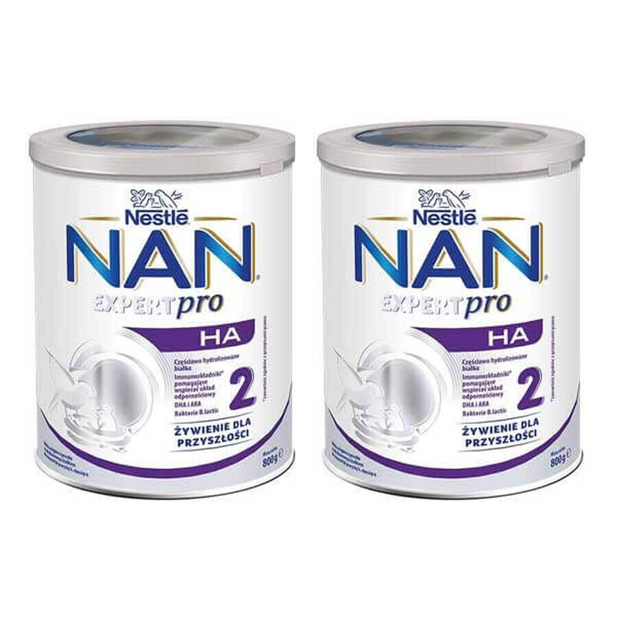 Nestle NAN Expertpro Expertpro HA 2, Folgemilch für Säuglinge nach 6 Monaten, 2 x 800 g