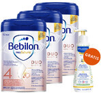 Set Bebilon Profutura Profutura DuoBiotik 4, lait maternisé nourrissant, après 2 ans, 3 x 800 g + Mustela Bebe Enfant, gel lavant nourrissant, 300 ml gratuit