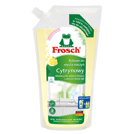 Lait vaisselle Frosch, citron, recharge, 1000 ml