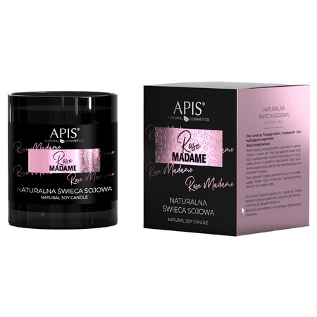 Apis Rose Madame, natürliche Sojakerze, 220 g