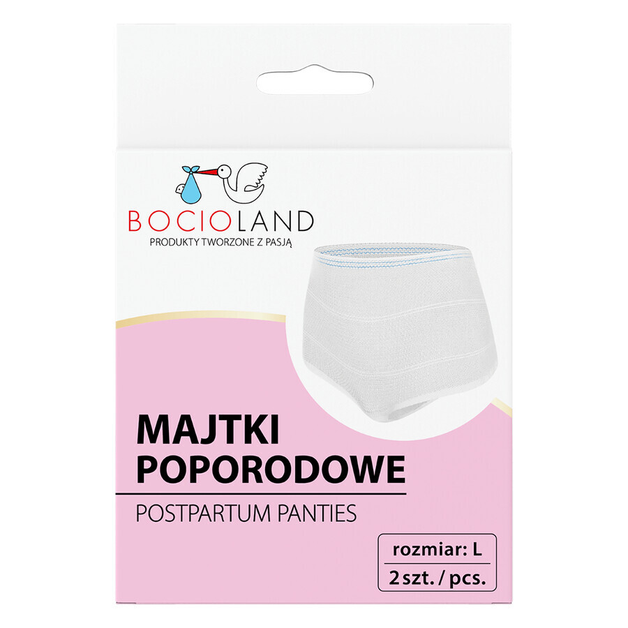 Bocioland, postnatal panties, mesh, size L, 2 pieces