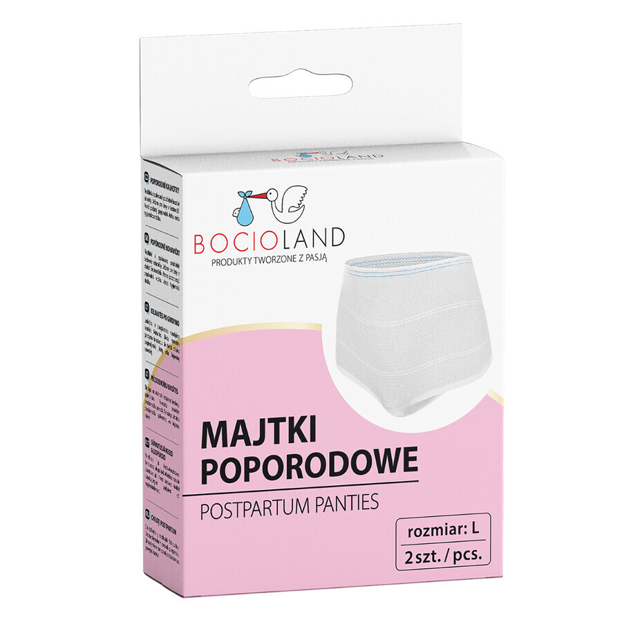 Bocioland, postnatal panties, mesh, size L, 2 pieces