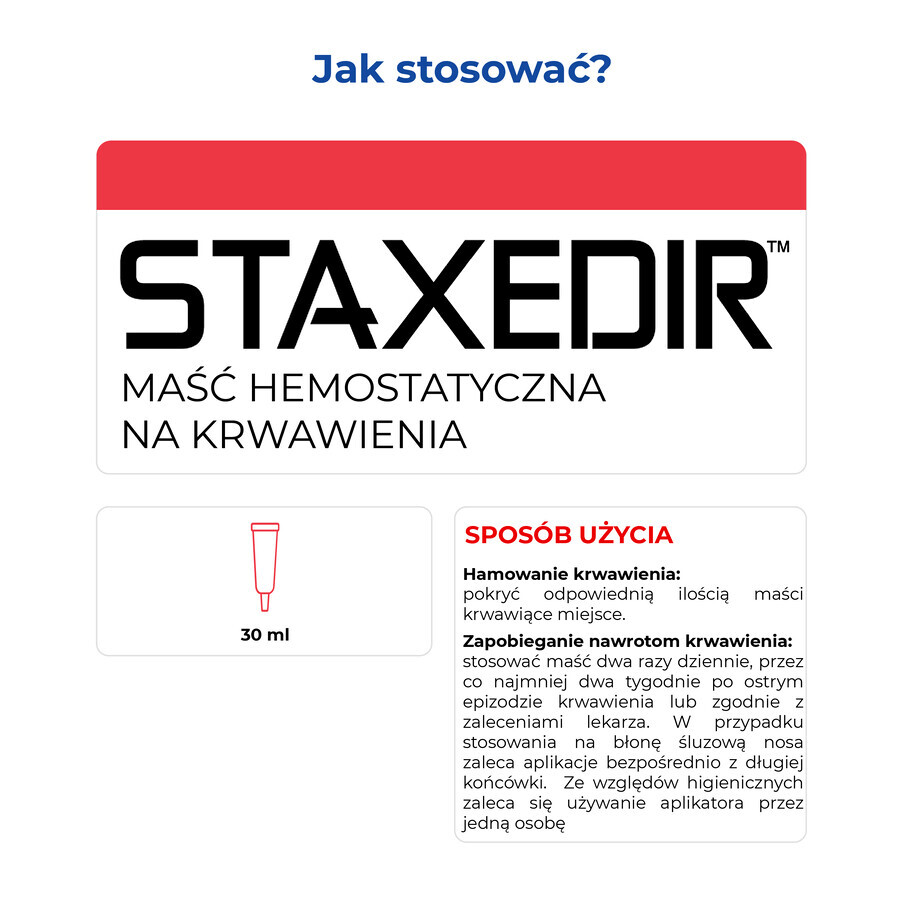 Staxedir, pomada hemostática, 30 ml