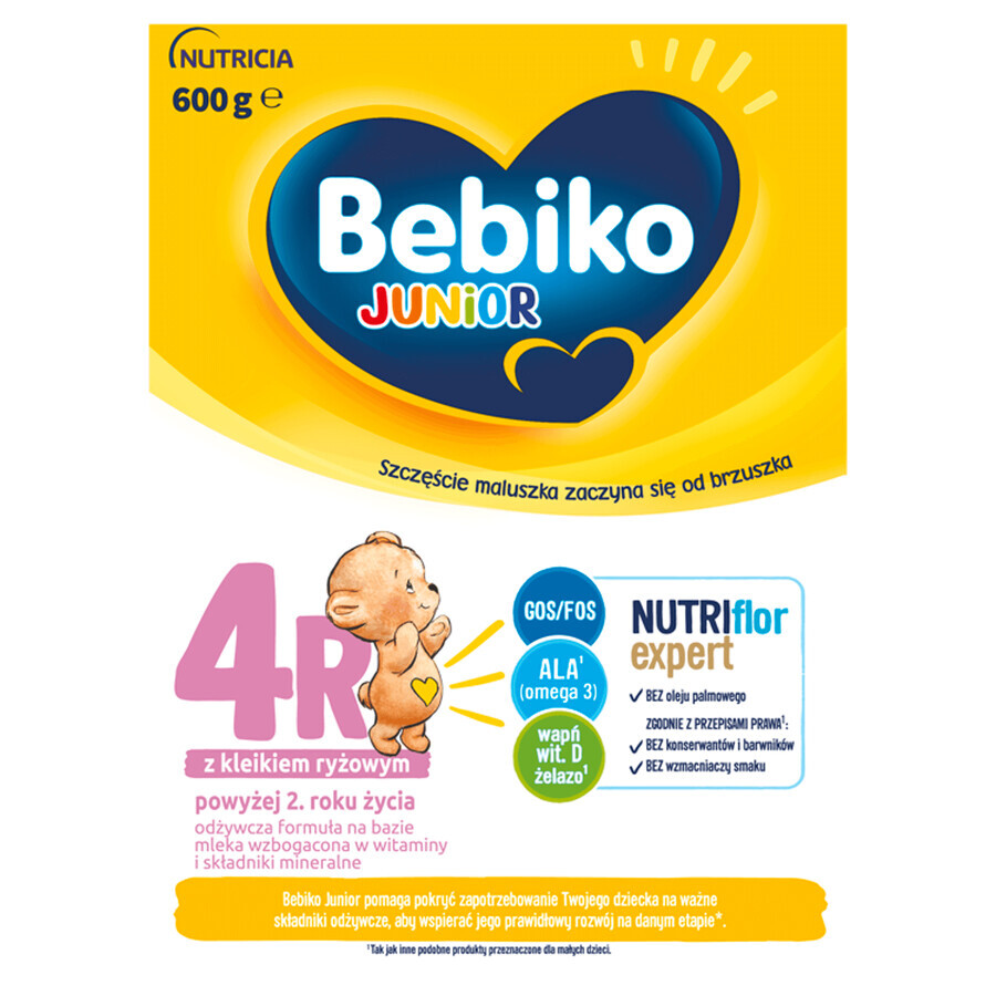 Bebiko Junior 4R Nutriflor Expert Set, milchbasierte Nährstoffnahrung mit Reisbrei, ab 2 Jahren, 3 x 600 g